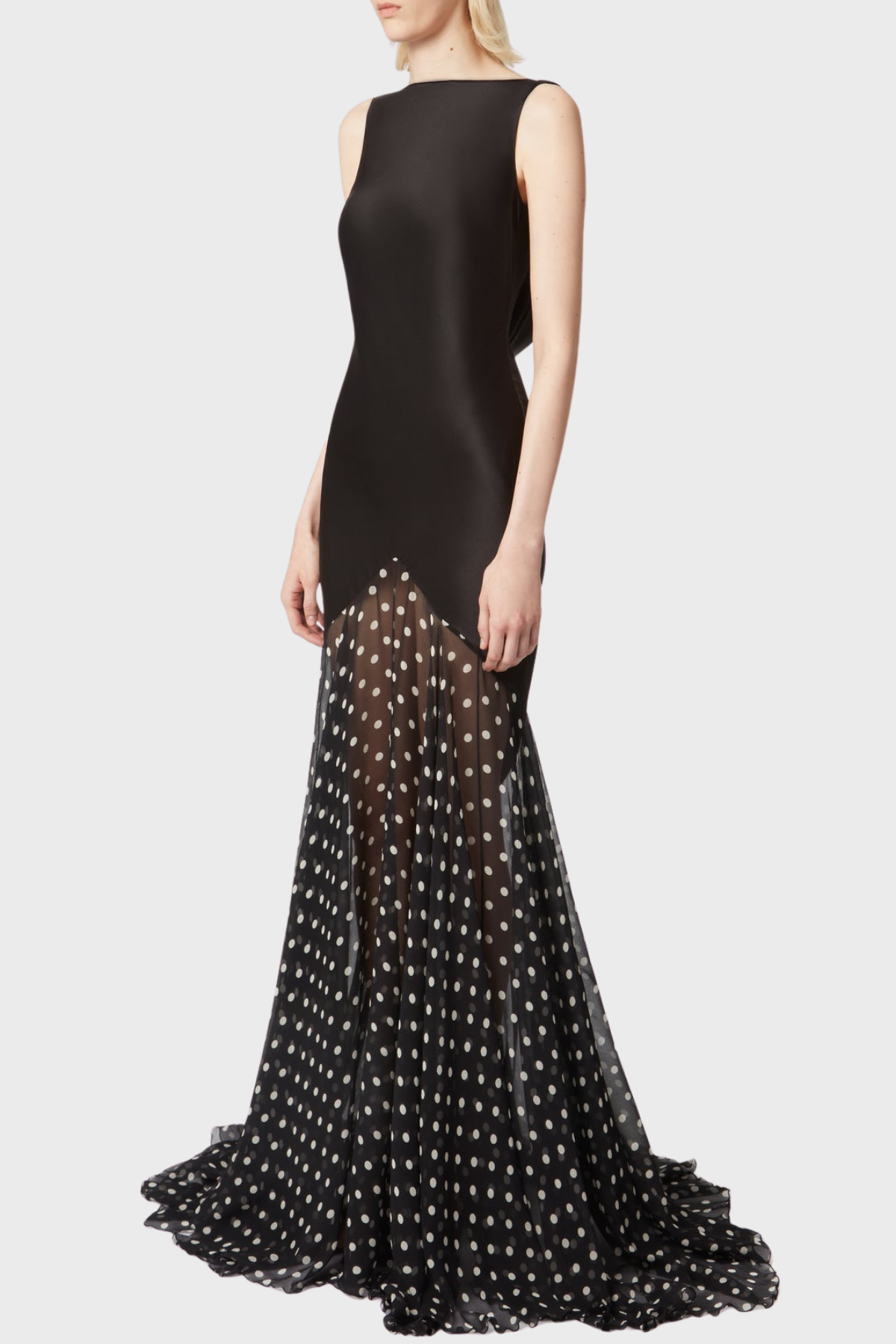 Roycia Sleeveless Polka Dot Backless Maxi Dress