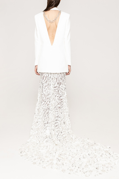 Rumia Crystal Embellished Backless Blazer