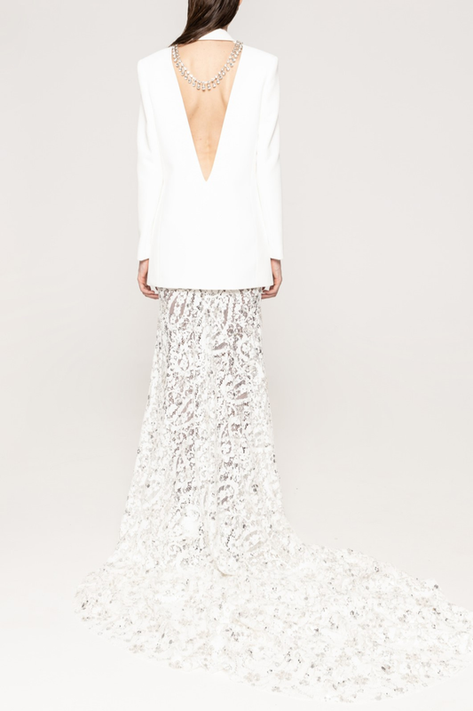 Rumia Crystal Embellished Backless Blazer