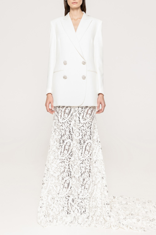 Rumia Crystal Embellished Backless Blazer