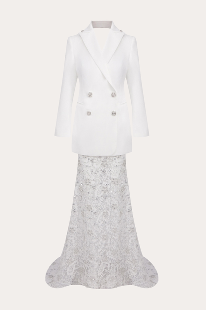 Rumia Crystal Embellished Backless Blazer