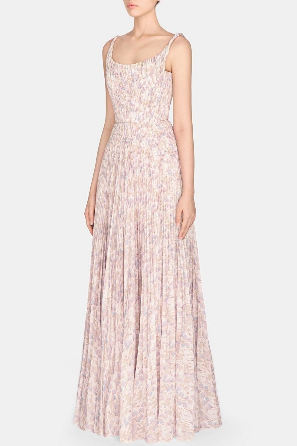 Rupera Floral Print Pleated Maxi Dress