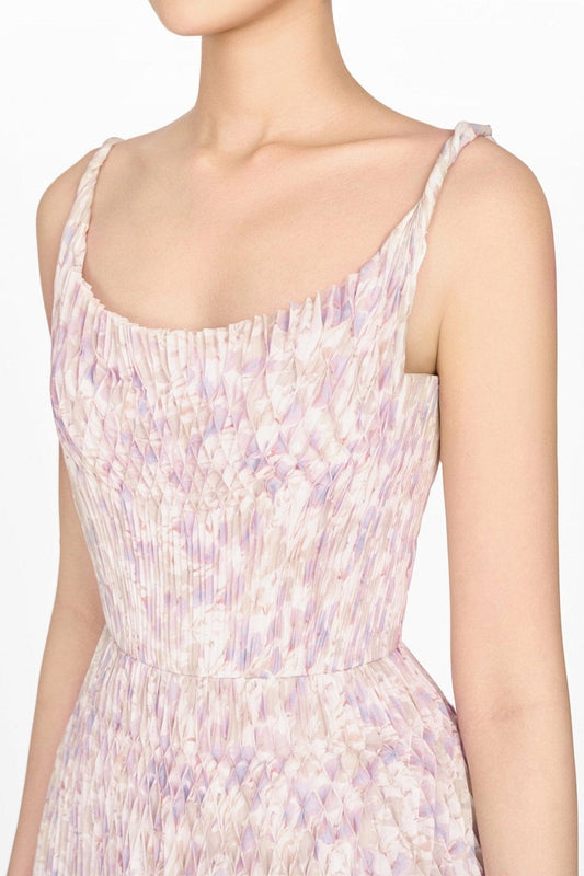 Rupera Floral Print Pleated Maxi Dress