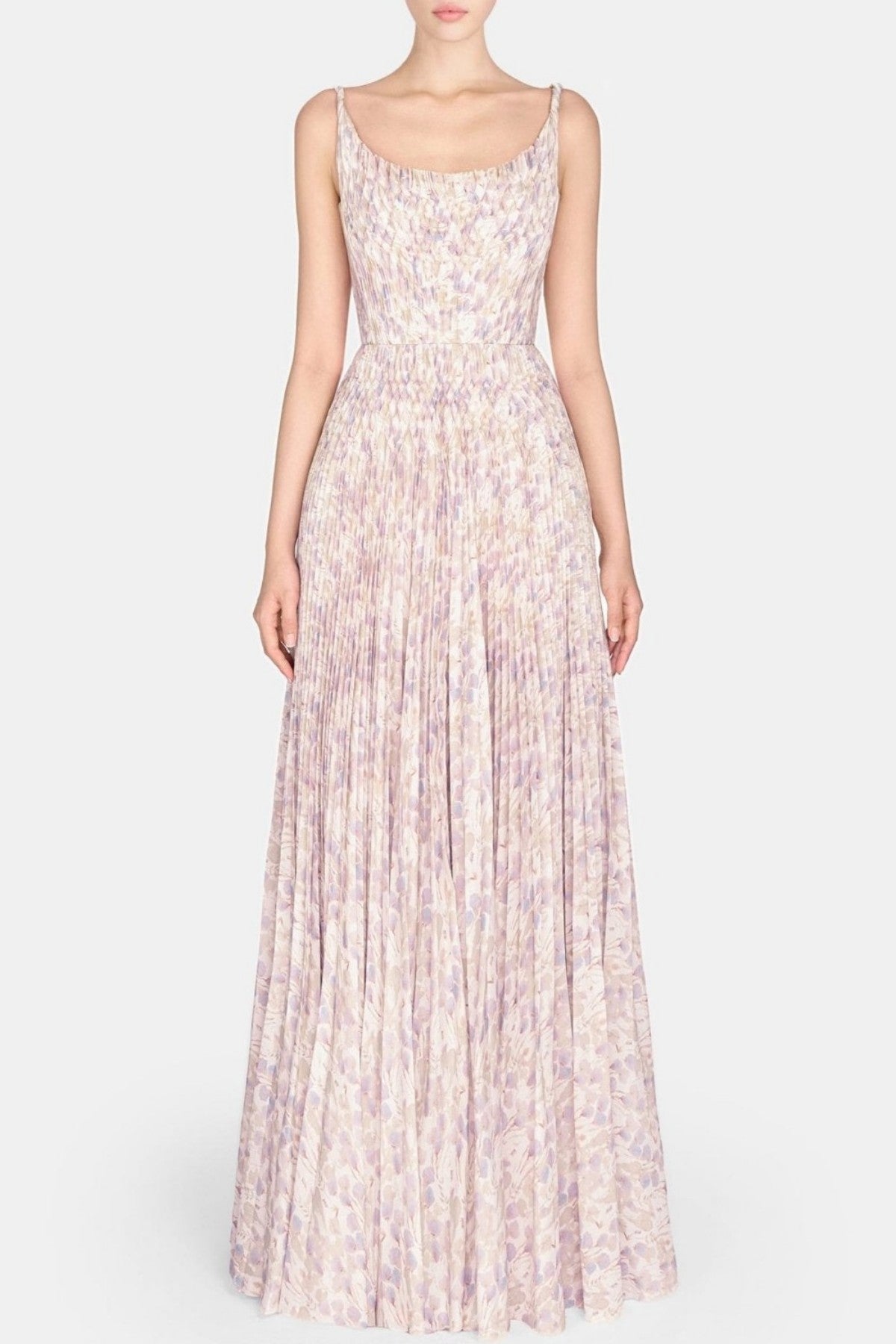 Rupera Floral Print Pleated Maxi Dress