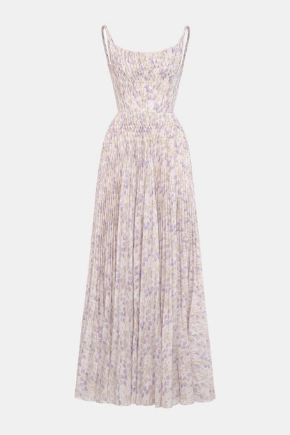 Rupera Floral Print Pleated Maxi Dress