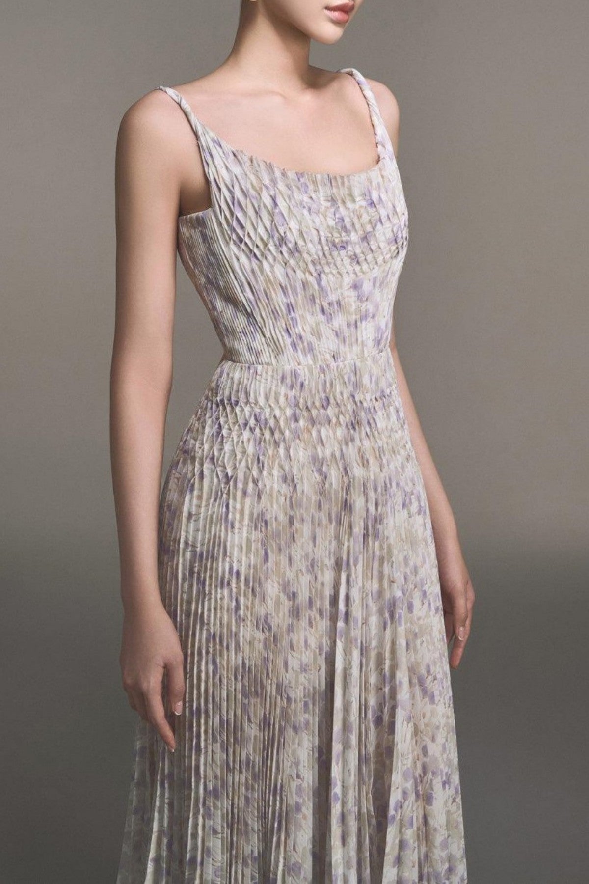 Rupera Floral Print Pleated Maxi Dress