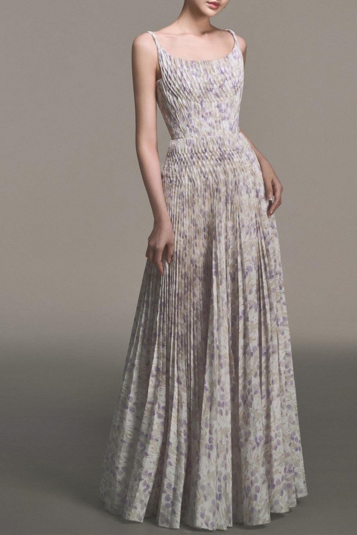 Rupera Floral Print Pleated Maxi Dress