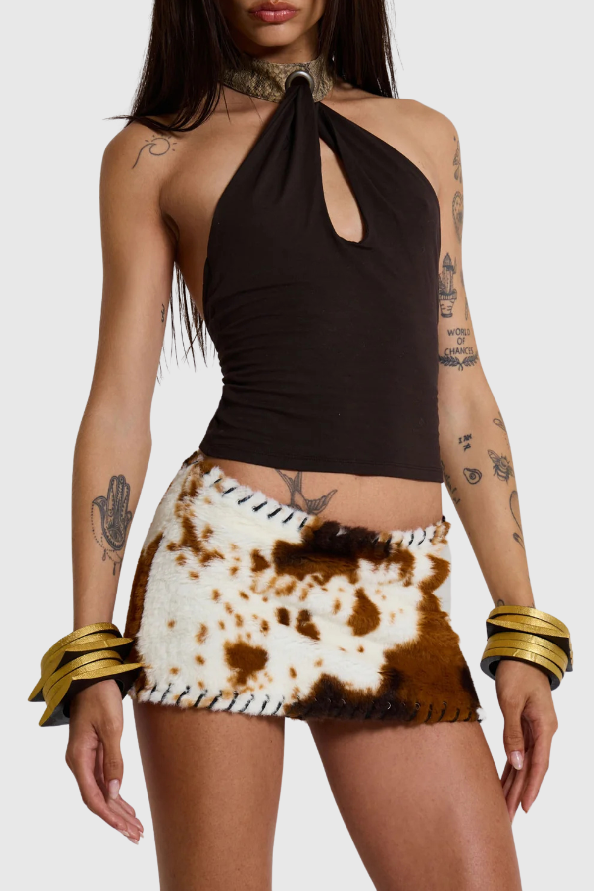 Ruthie Whipstitch Cow Mini Skirt