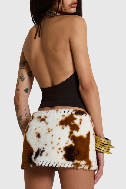 Ruthie Whipstitch Cow Mini Skirt