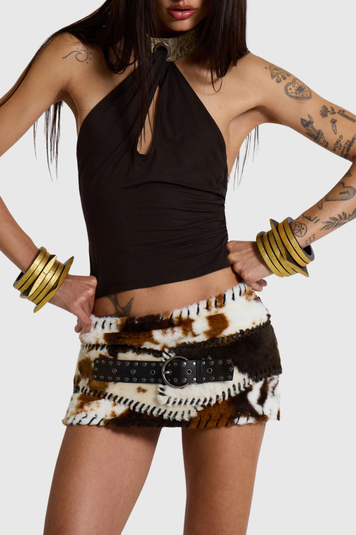 Ruthie Whipstitch Cow Mini Skirt
