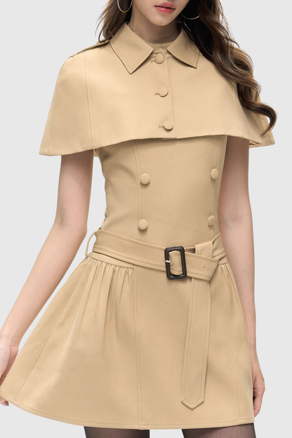Ryker Buttoned Cape & Mini Dress Set