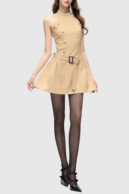Ryker Buttoned Cape & Mini Dress Set