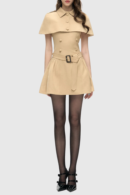 Ryker Buttoned Cape & Mini Dress Set