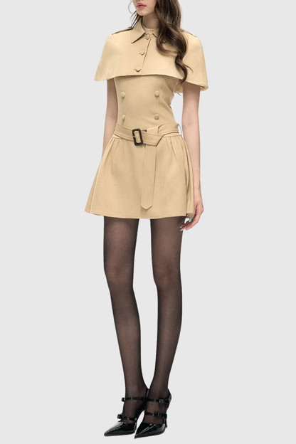 Ryker Buttoned Cape & Mini Dress Set