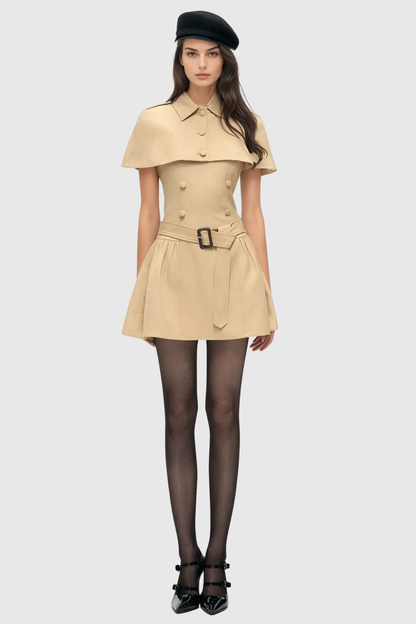 Ryker Buttoned Cape & Mini Dress Set
