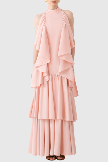 Ryland Sleeveless Ruffle Maxi Dress - Pink
