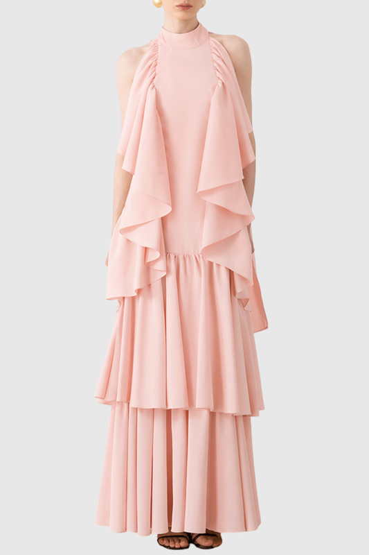 Ryland Sleeveless Ruffle Maxi Dress - Pink