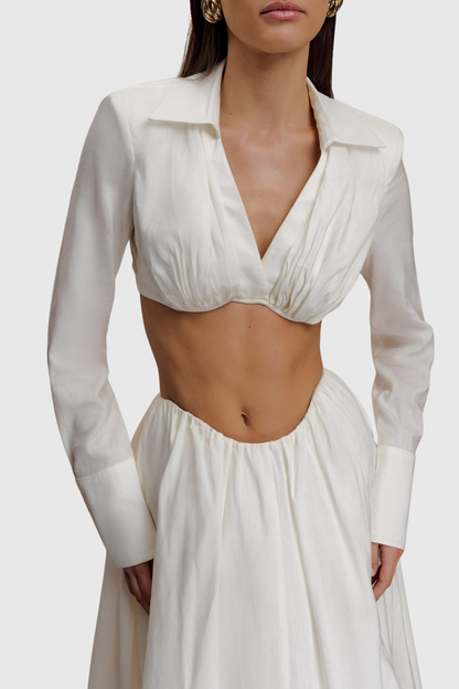 Rylea Gathered Cropped Top & Maxi Skirt Set