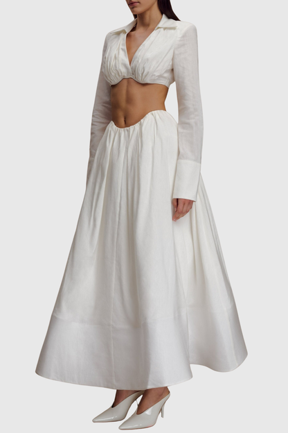 Rylea Gathered Cropped Top & Maxi Skirt Set