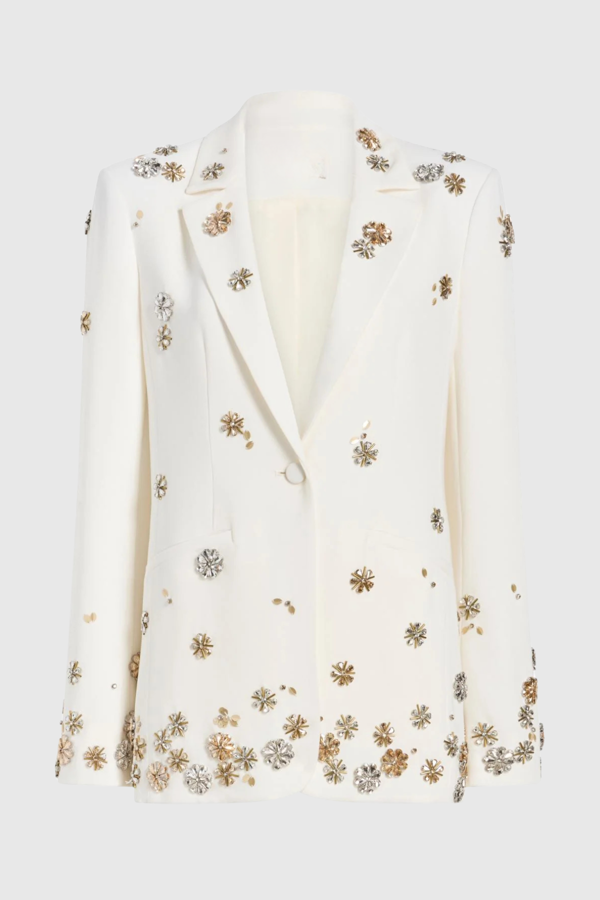 Saanvi Floral Crystal Embellished Blazer & Trousers Set