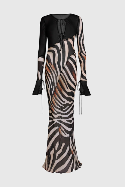 Sadira Zebra Chiifon Maxi Dress