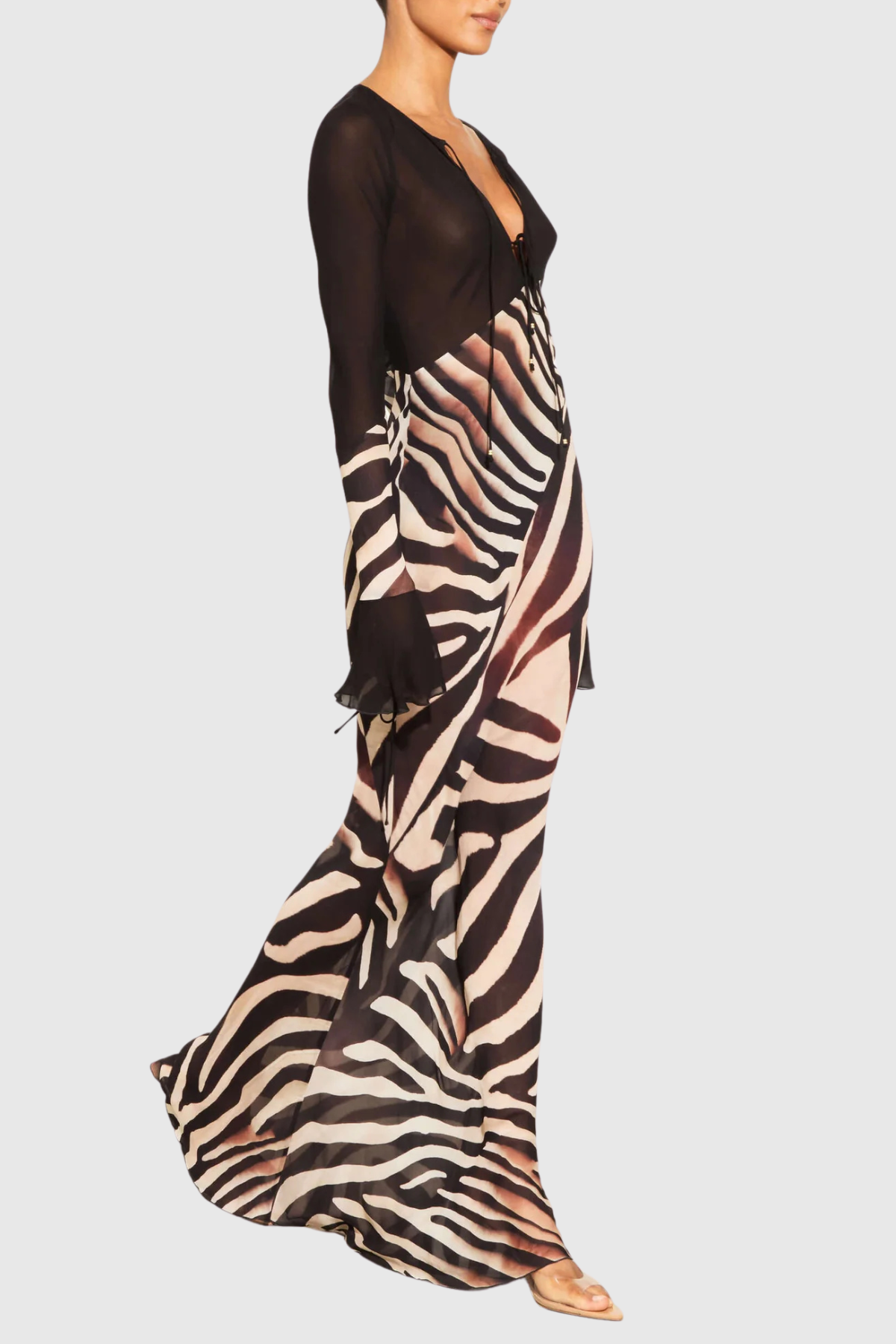 Sadira Zebra Chiifon Maxi Dress