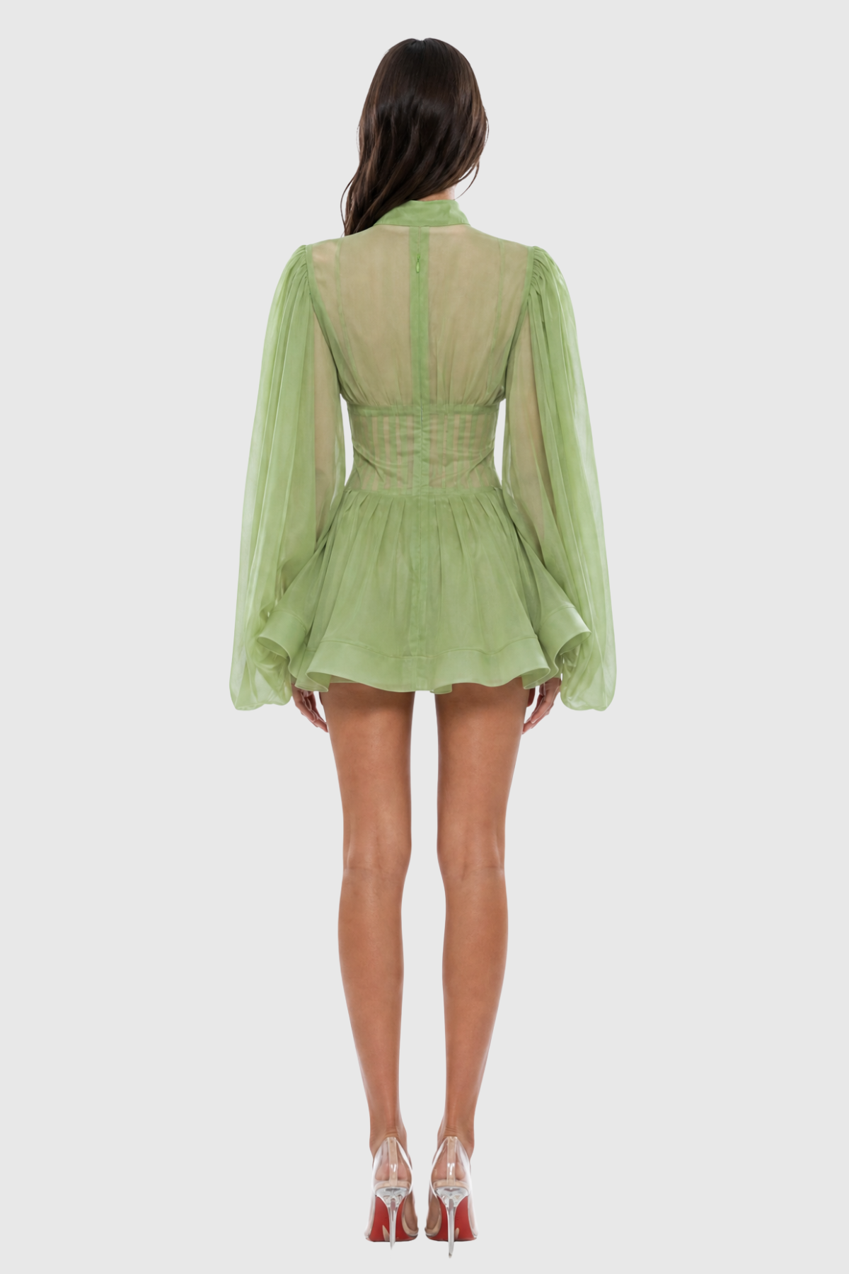 Saffron Waist-cinched Shirt - Green