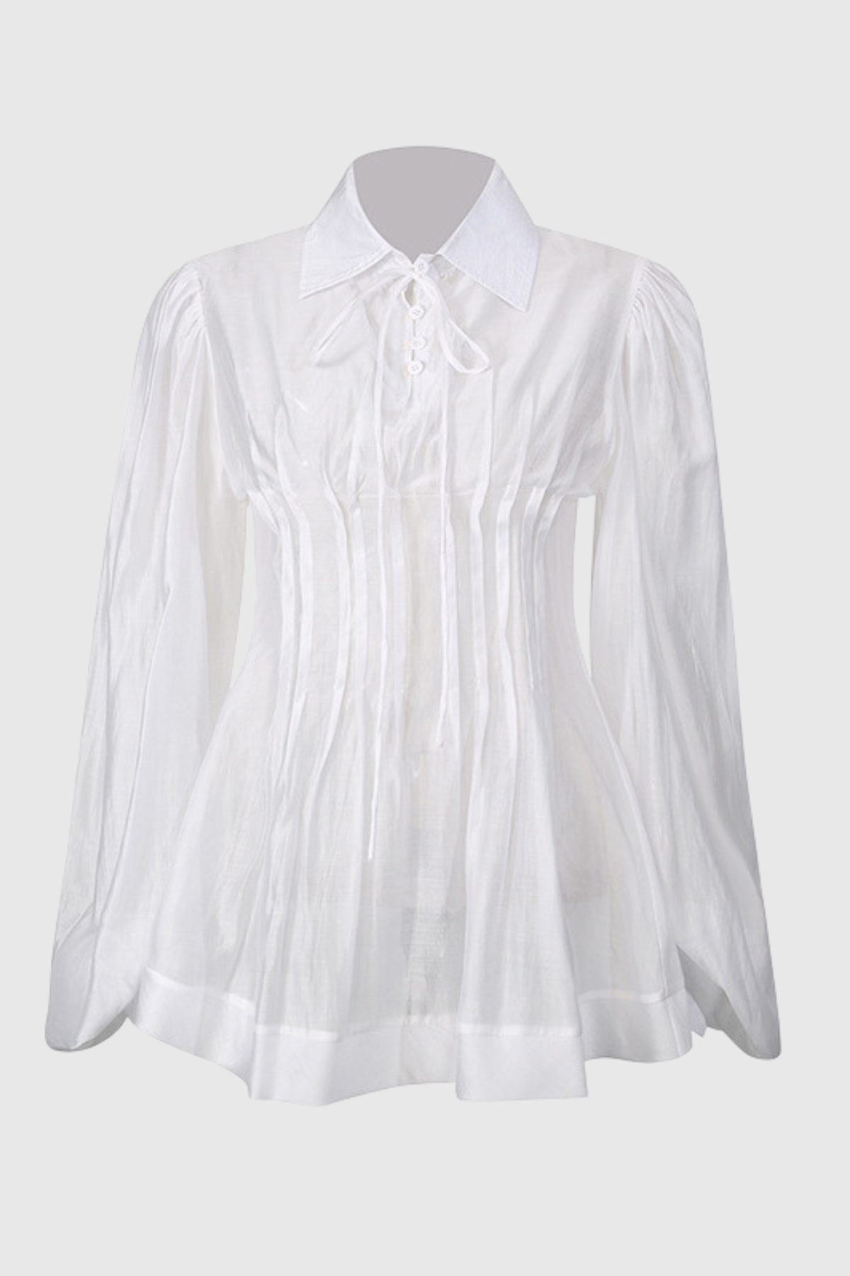 Saffron Waist-cinched Shirt - White