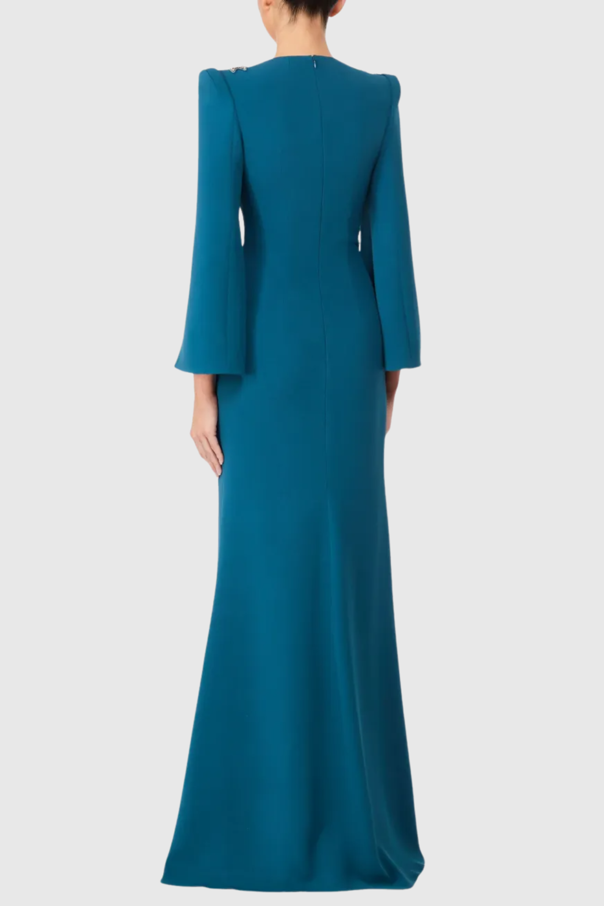 Salama Crystal Embellished Slit-sleeve Maxi Dress - Blue