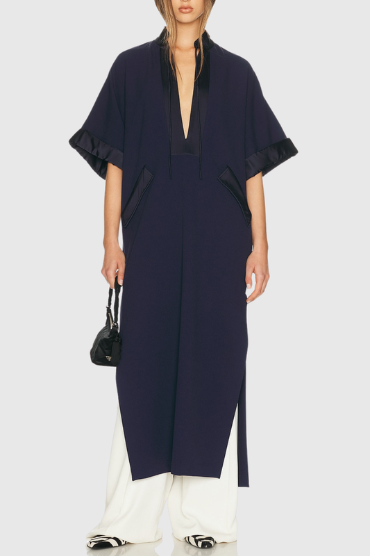 Salmer Plunge Midi Dress