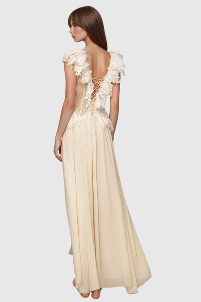 Salto Lace Ruffle Maxi Dress