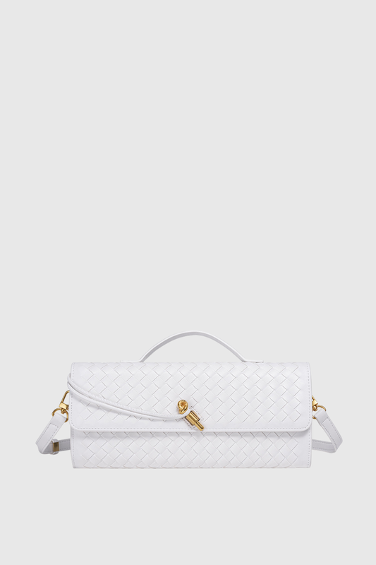 Samiya Woven Clutch Bag  - White