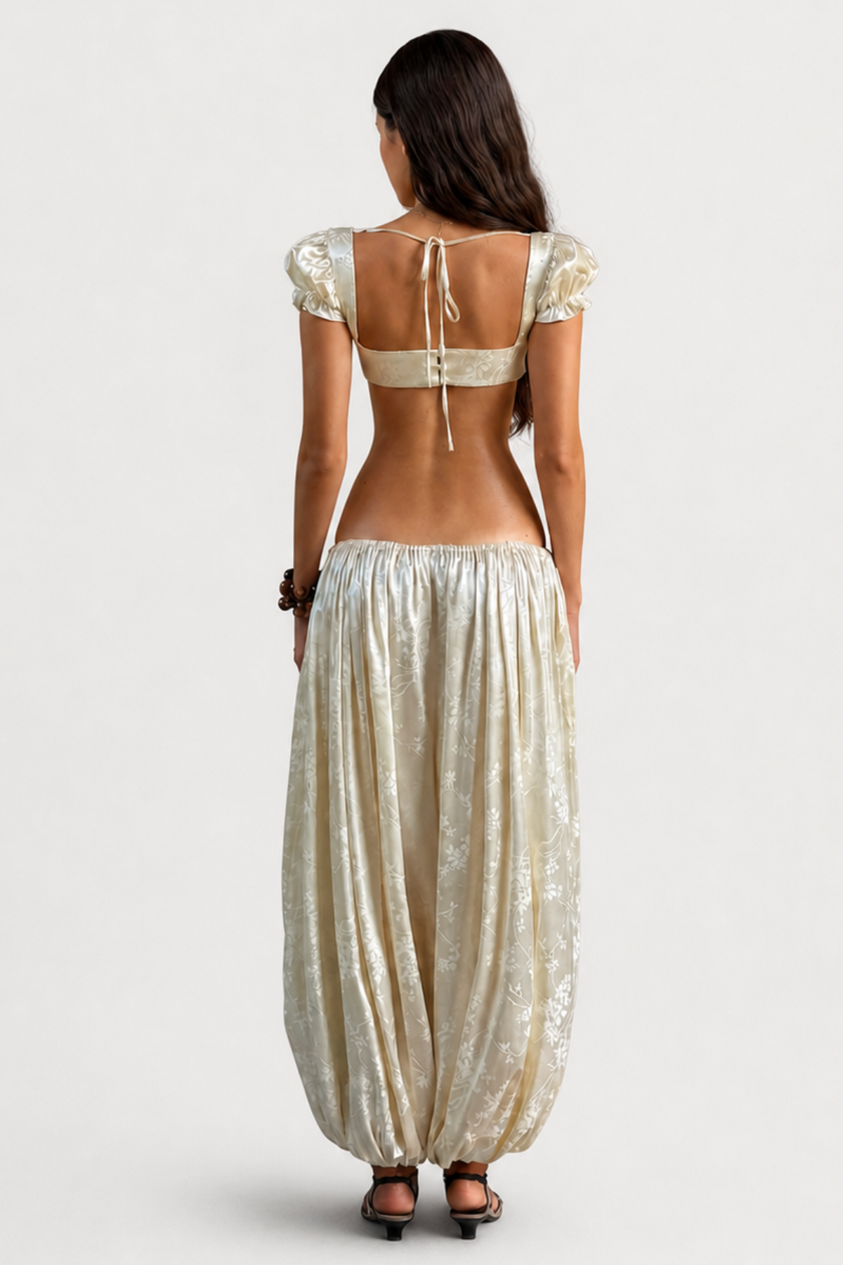 Sanaa Floral Jacquard Top - Beige