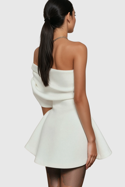 Santina One Shoulder Ruched Mini Dress
