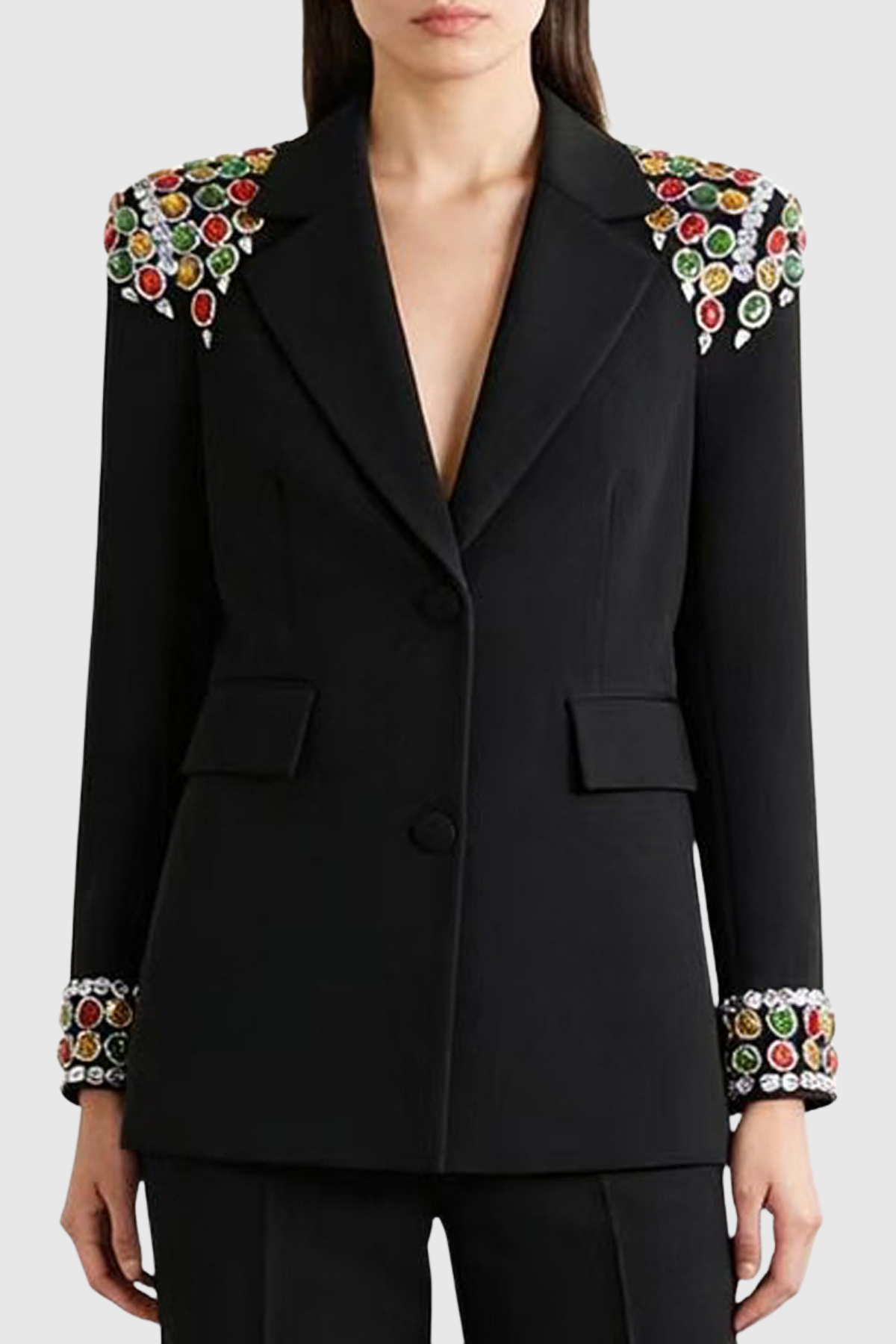 Saorla Rhinestone Embellished Blazer