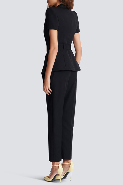 Sappho Belted Jacket - Black
