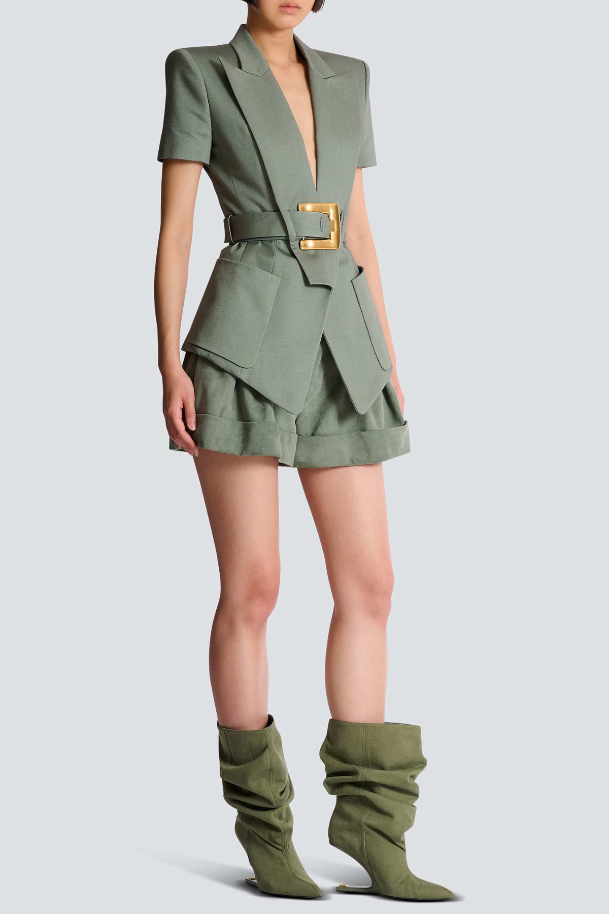 Sappho Belted Jacket - Green