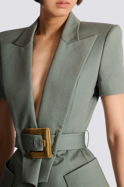 Sappho Belted Jacket - Green