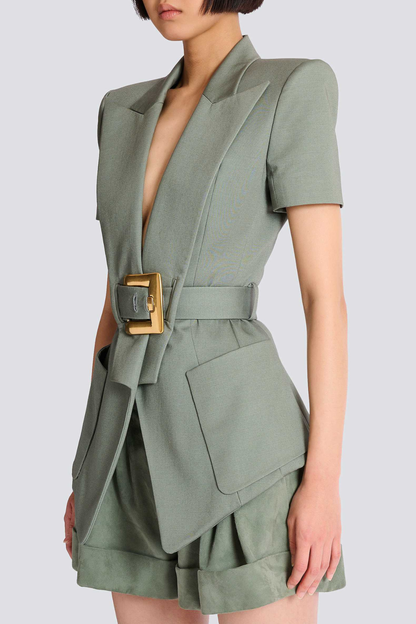 Sappho Belted Jacket - Green