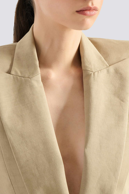 Sappho Belted Jacket - Khaki