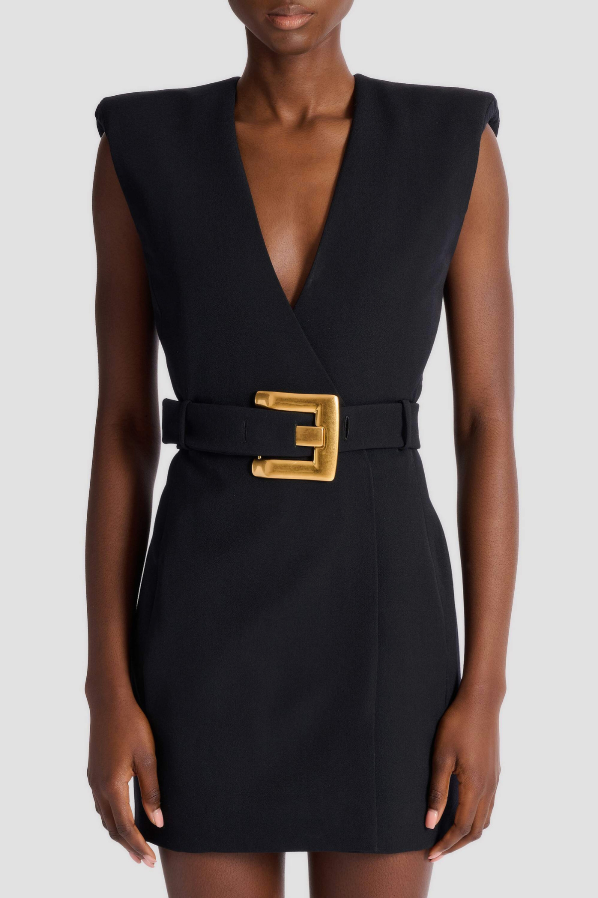 Sappho Belted Mini Dress - Black