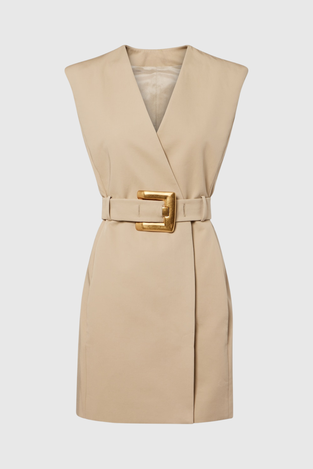 Sappho Belted Mini Dress - Khaki
