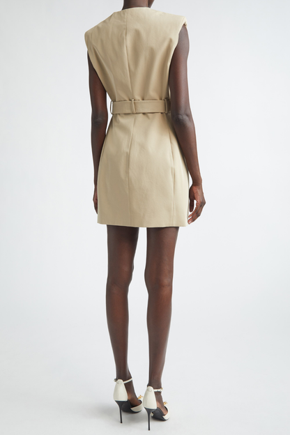 Sappho Belted Mini Dress - Khaki