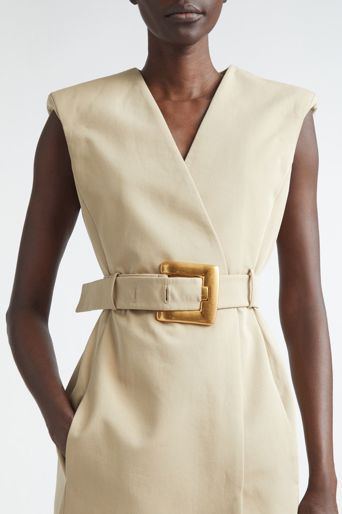 Sappho Belted Mini Dress - Khaki