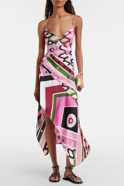 Sarpa Asymmetric Print Midi Dress