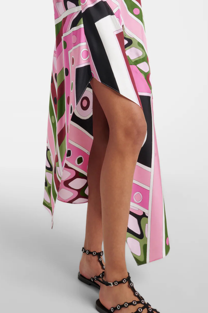 Sarpa Asymmetric Print Midi Dress