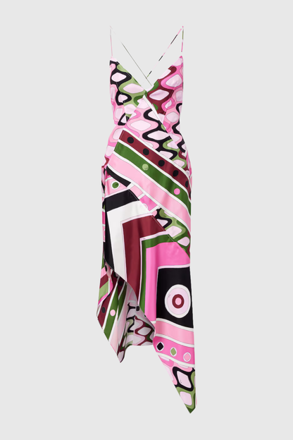 Sarpa Asymmetric Print Midi Dress