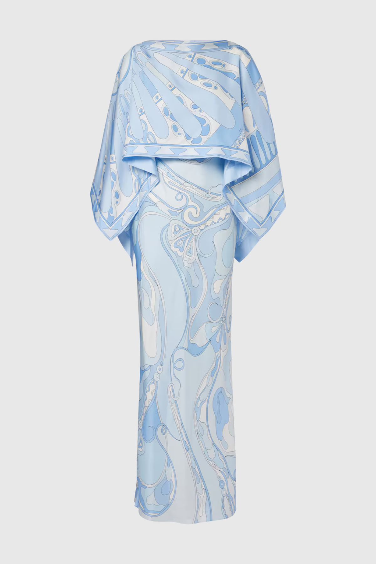 Sarpa Shawl Satin Maxi Dress - Blue