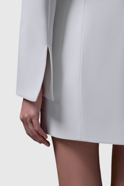 Savita Buttoned Mini Blazer Dress - White