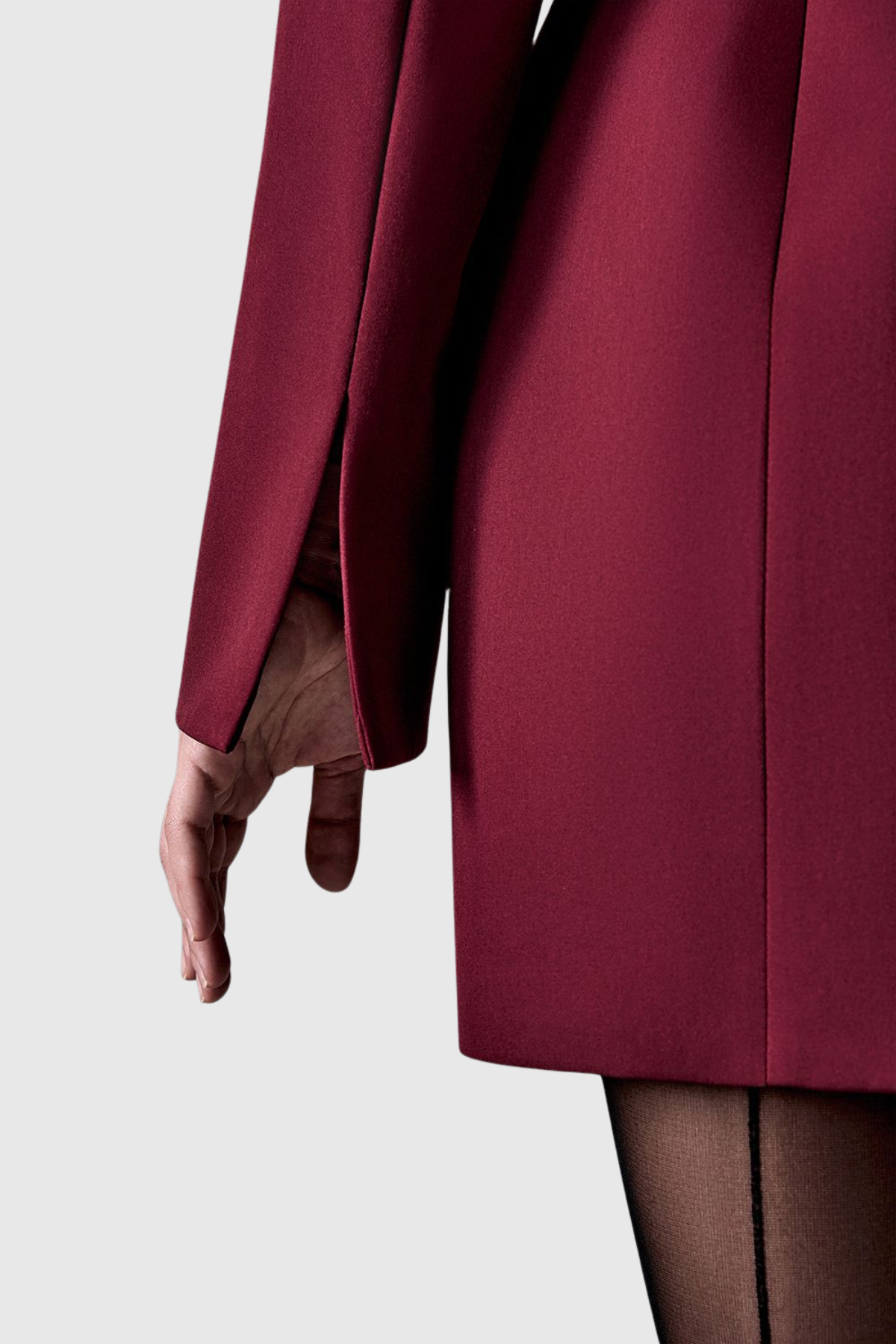 Savita Buttoned Mini Blazer Dress - Wine